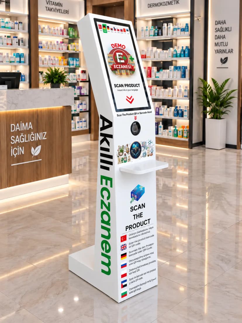 Akıllı Eczane Kiosk Cihazı - Perspektif Tasarım